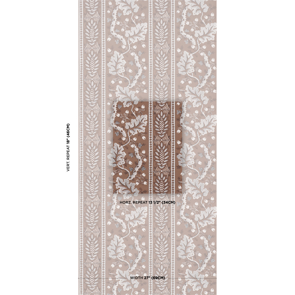 Richmond House Wallpaper in mocha color - pattern number 5017011 - by Schumacher in the A Country Life collection