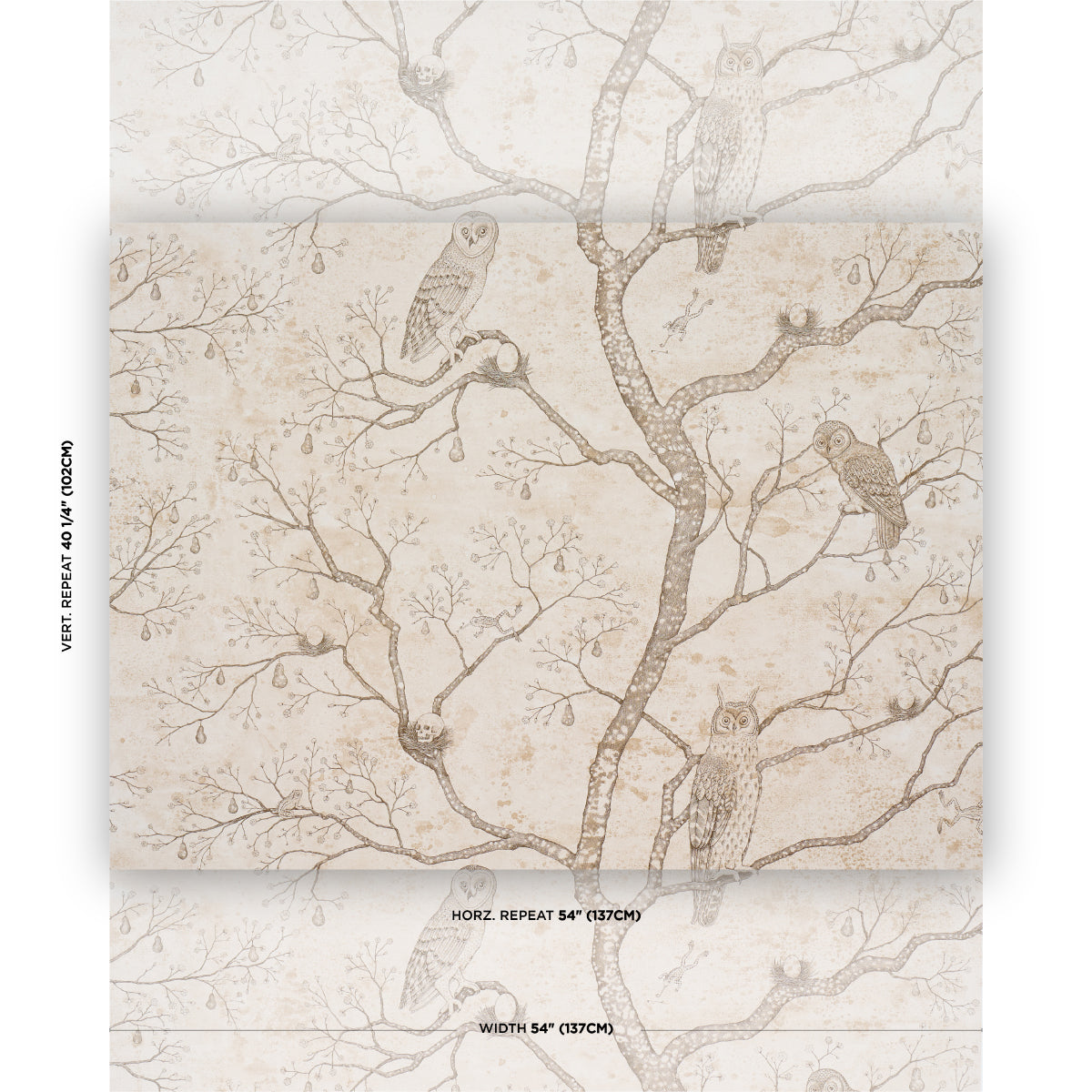 L Attesa Nella Notte Wallpaper in ivory color - pattern number 5017091 - by Schumacher in the Luxe Lodge collection