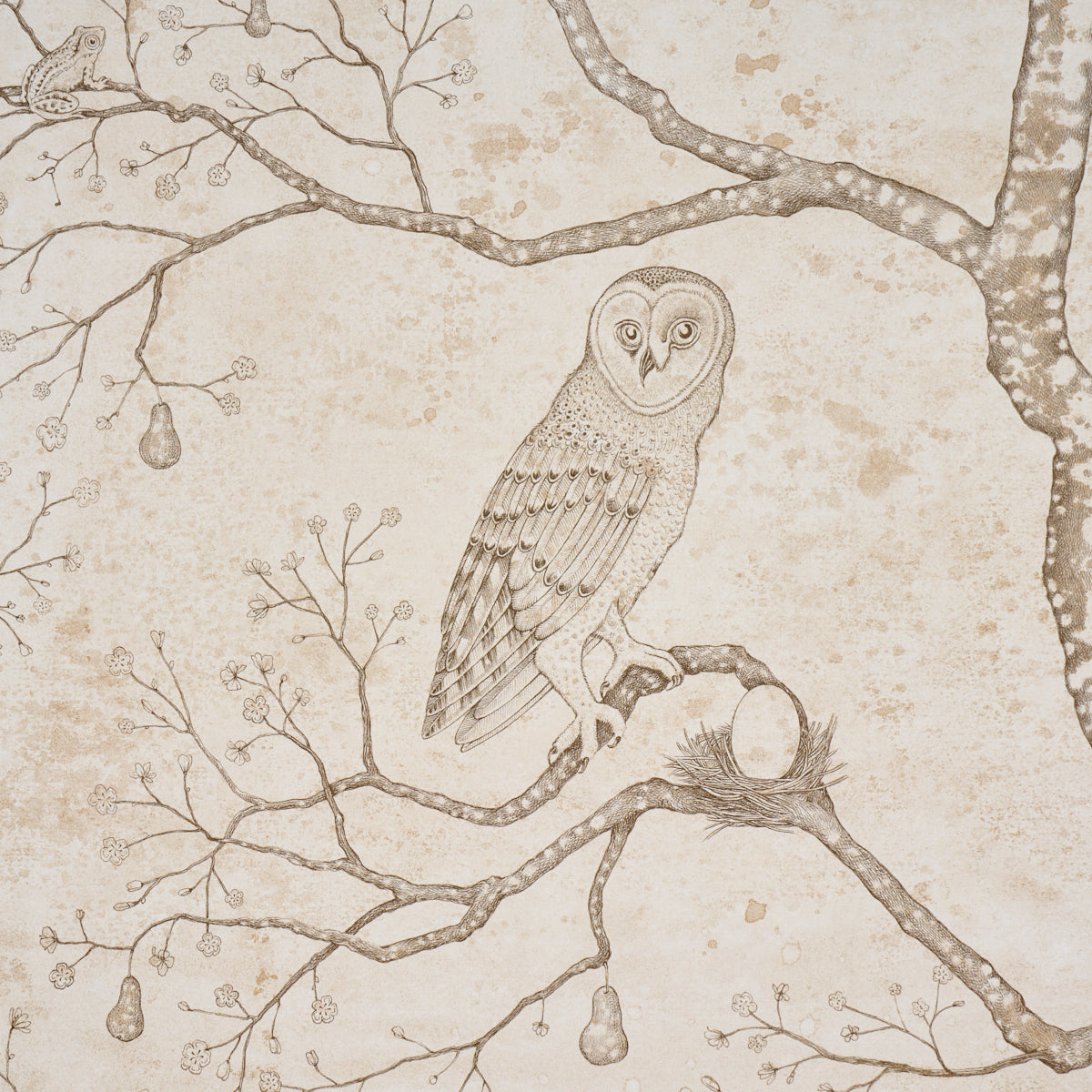 L Attesa Nella Notte Wallpaper in ivory color - pattern number 5017091 - by Schumacher in the Luxe Lodge collection