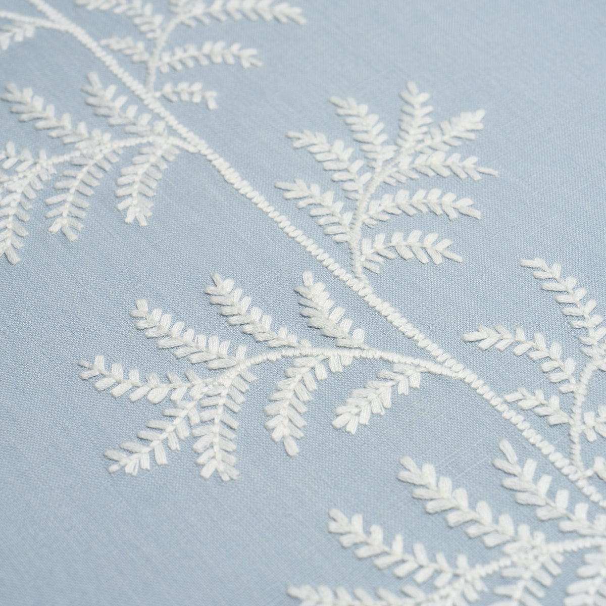 Eloise Embroidery Wallpaper in sky color - pattern number 5017102 - by Schumacher in the New Traditional collection