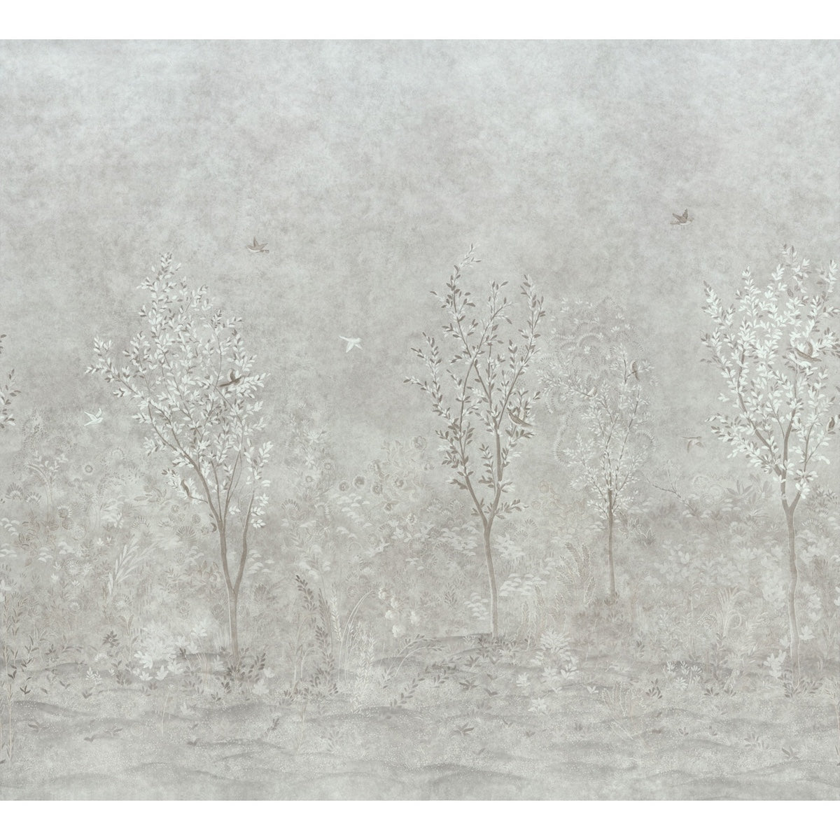 Sublime 4 Panel Set Wallpaper in grisaille color - pattern number 5017130 - by Schumacher in the Colette Cosentino collection