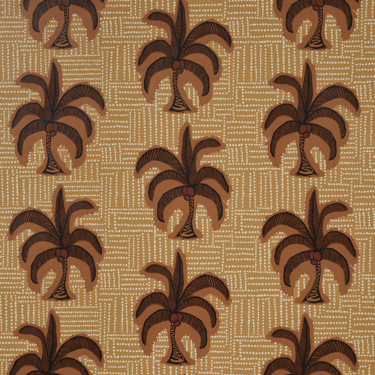 Agua De Coco wallpaper in sunbleached ochre color - pattern number 5017241 - by Schumacher in the Johanna Ortiz collection