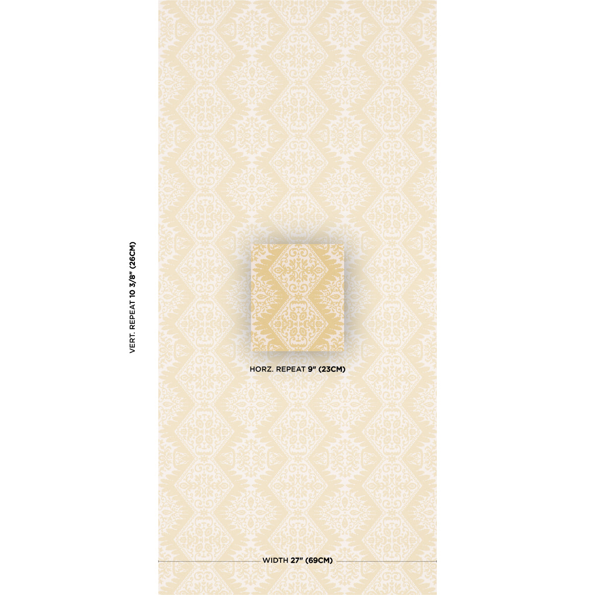 Berkeley Wallpaper in straw color - pattern number 5017312 - by Schumacher in the Williamsburg collection