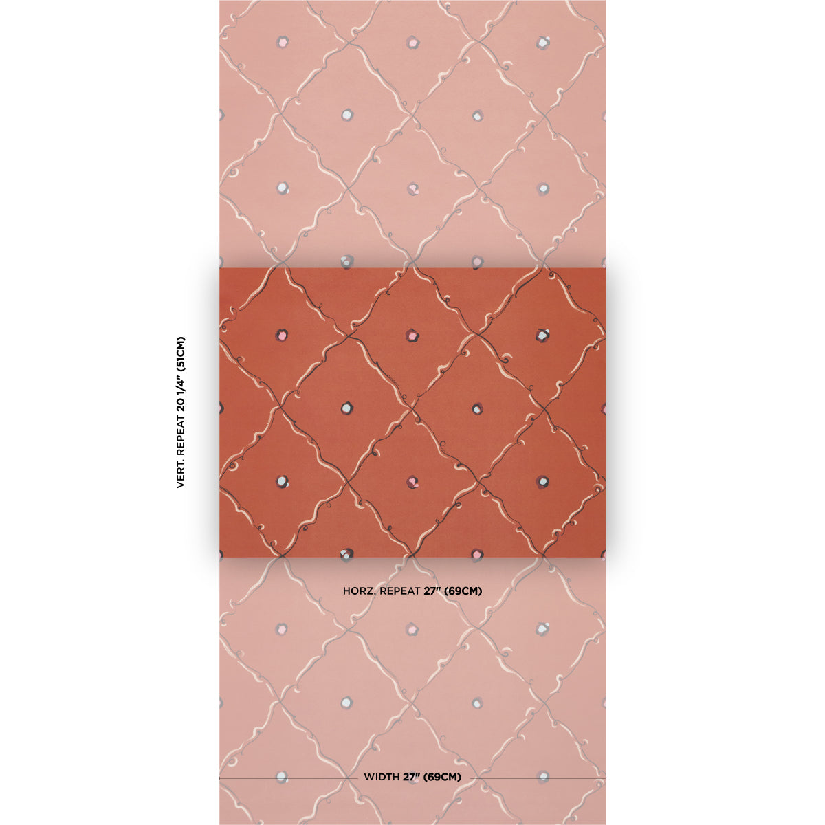Colette Wallpaper in red color - pattern number 5017370 - by Schumacher in the Backdrop I collection