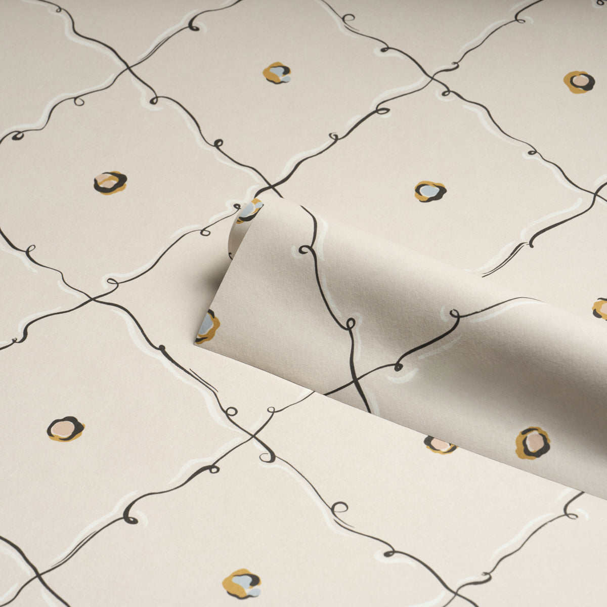 Colette Wallpaper in light beige color - pattern number 5017371 - by Schumacher in the Backdrop I collection