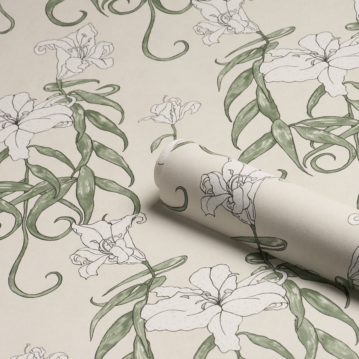 Lady Lilith Wallpaper in off white color - pattern number 5017381 - by Schumacher in the Backdrop I collection
