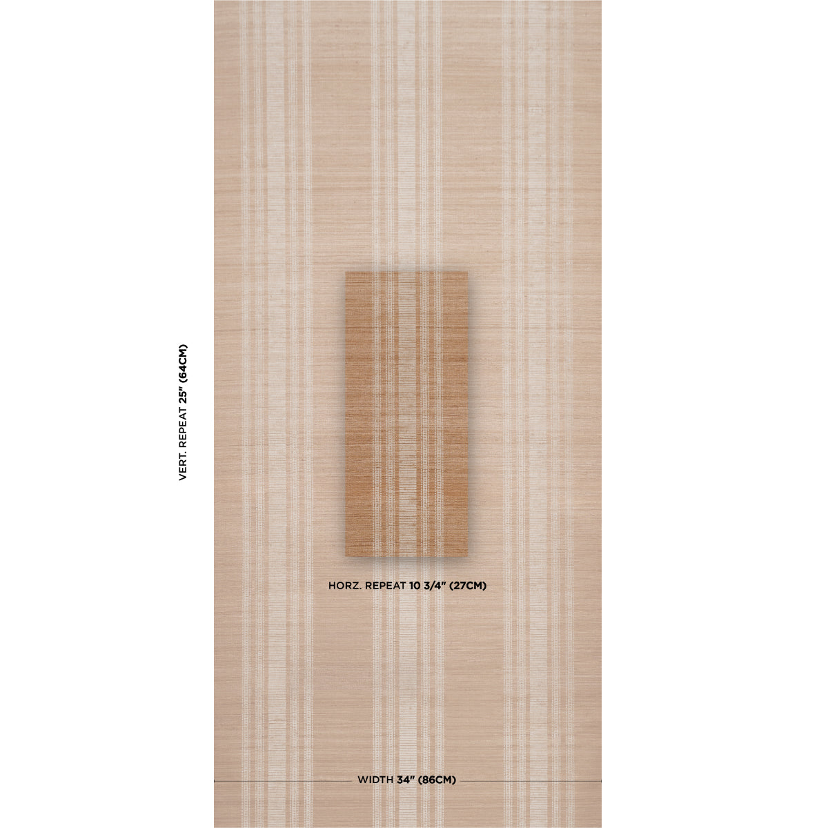 Cassia Silk Stripe Wallpaper in neutral color - pattern number 5017450 - by Schumacher in the Patterson Flynn collection