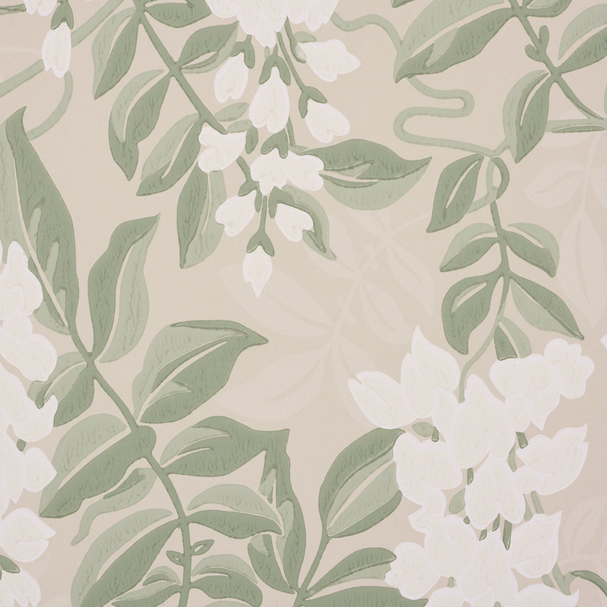 Lucia Wisteria Wallpaper in sage color - pattern number 5017530 - by Schumacher in the Schumacher Classics collection