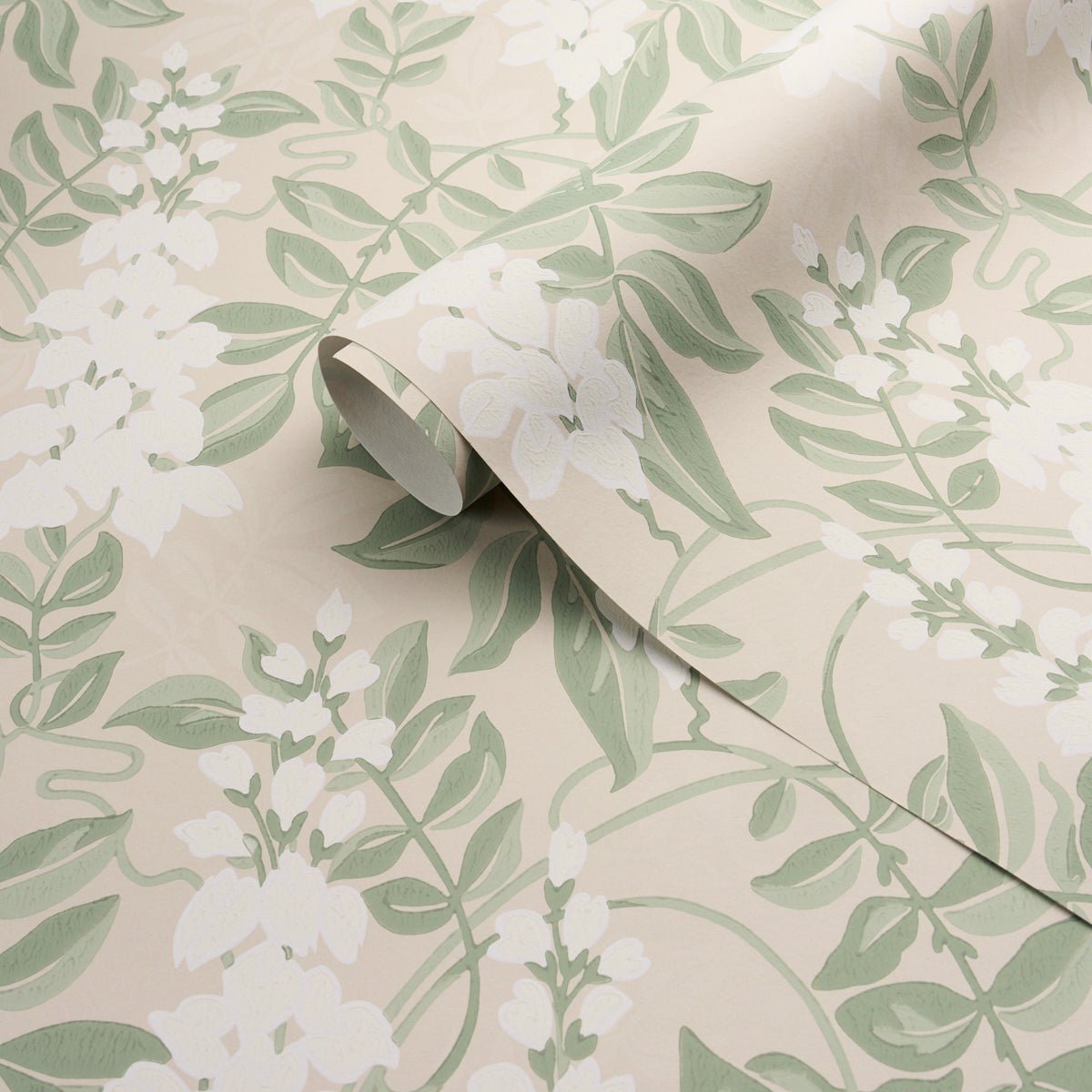 Lucia Wisteria Wallpaper in sage color - pattern number 5017530 - by Schumacher in the Schumacher Classics collection