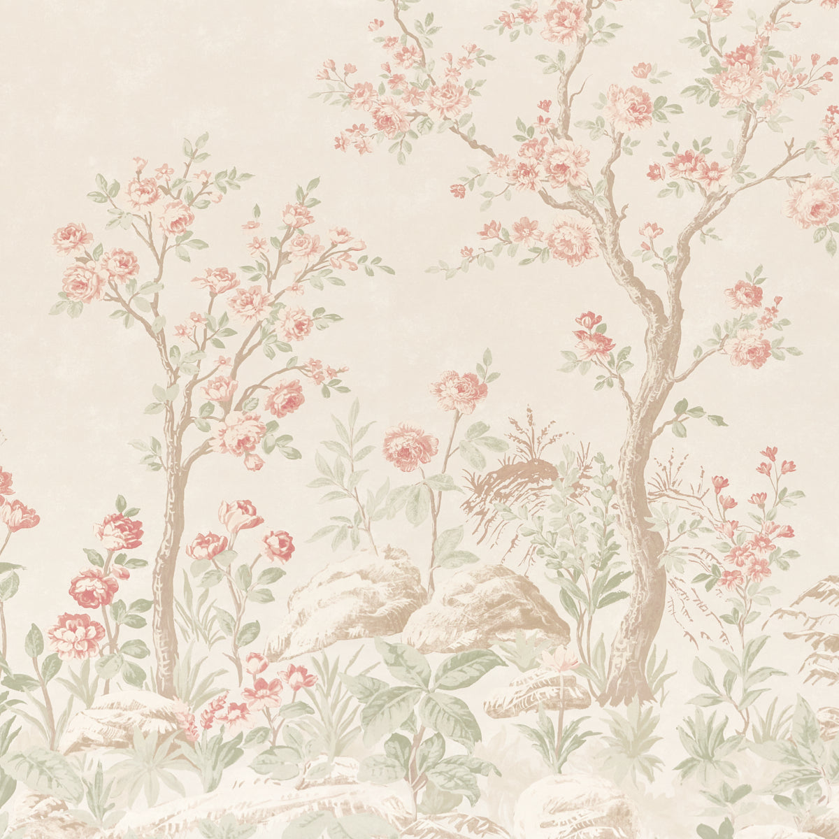 Charlottes Garden 2 Panel Set Wallpaper in petal color - pattern number 5017550 - by Schumacher in the Schumacher Classics collection