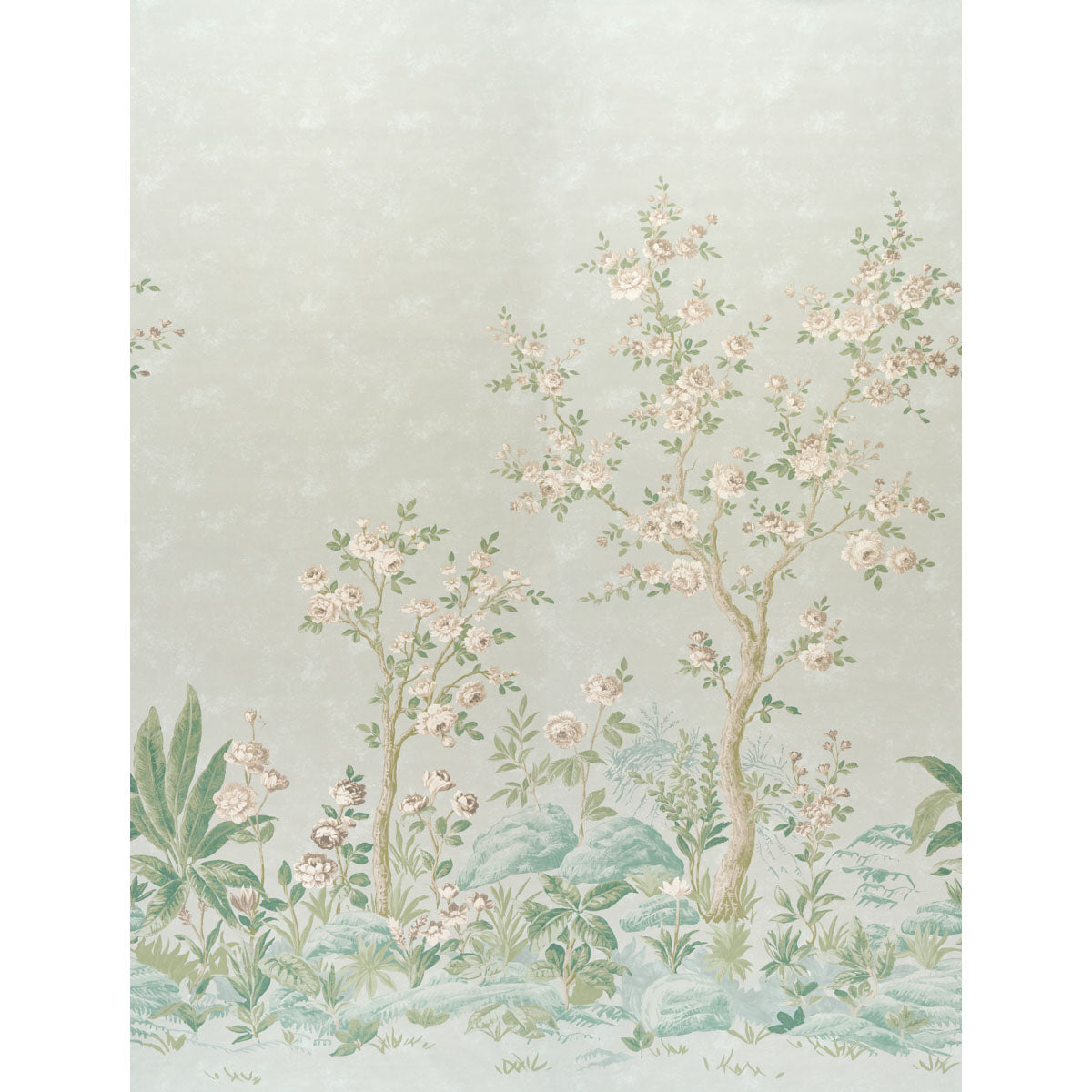 Charlottes Garden 2 Panel Set Wallpaper in celadon color - pattern number 5017551 - by Schumacher in the Schumacher Classics collection