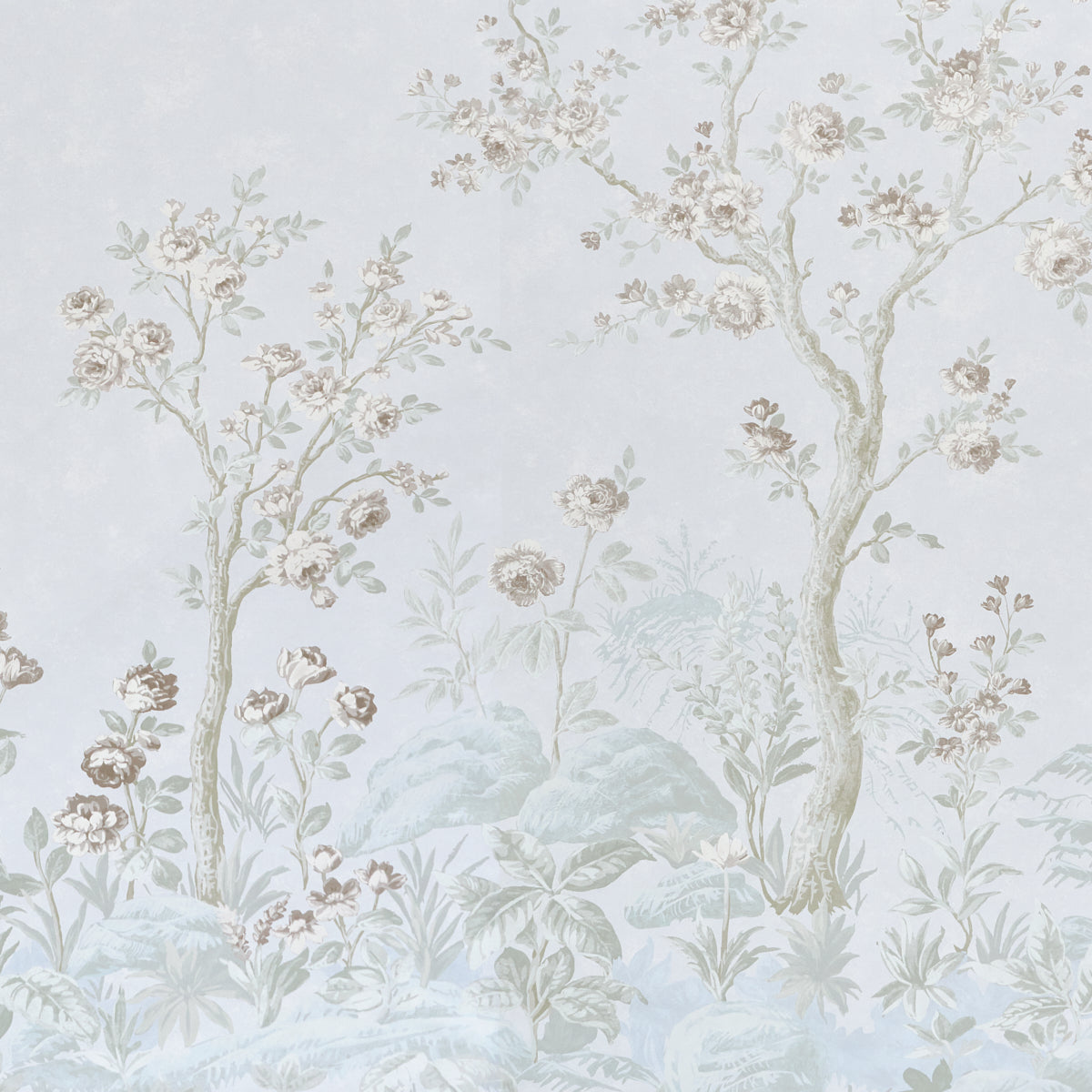 Charlottes Garden 2 Panel Set Wallpaper in periwinkle color - pattern number 5017552 - by Schumacher in the Schumacher Classics collection