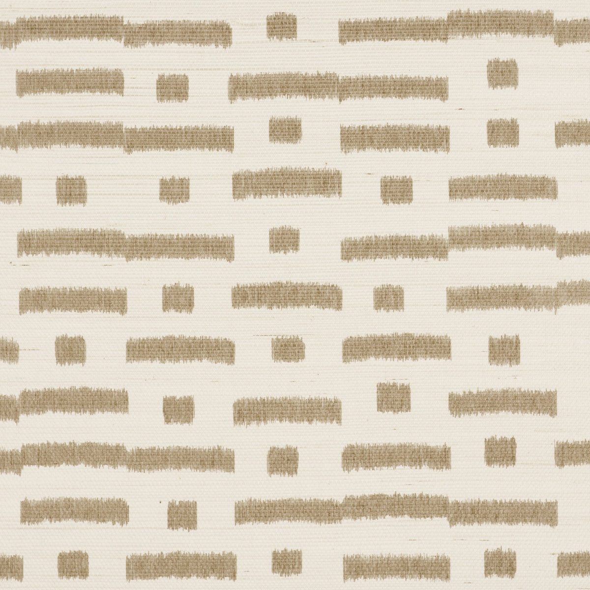 Abstract Ikat Sisal Wallpaper in taupe color - pattern number 5017592 - by Schumacher in the Perennial Favorites collection