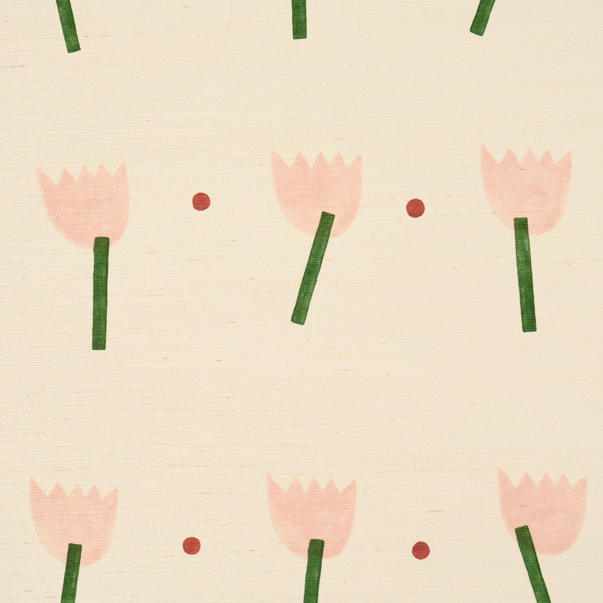 Tulip Play Sisal Wallpaper in Pink color - pattern number 5017600 - by Schumacher in the Perennial Favorites collection