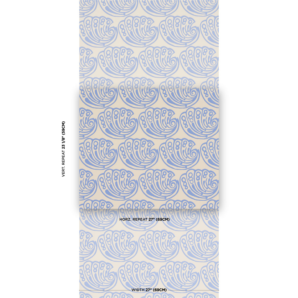 Ramsgate Wallpaper in french blue color - pattern number 5017610 - by Schumacher in the Drusus Tabor collection