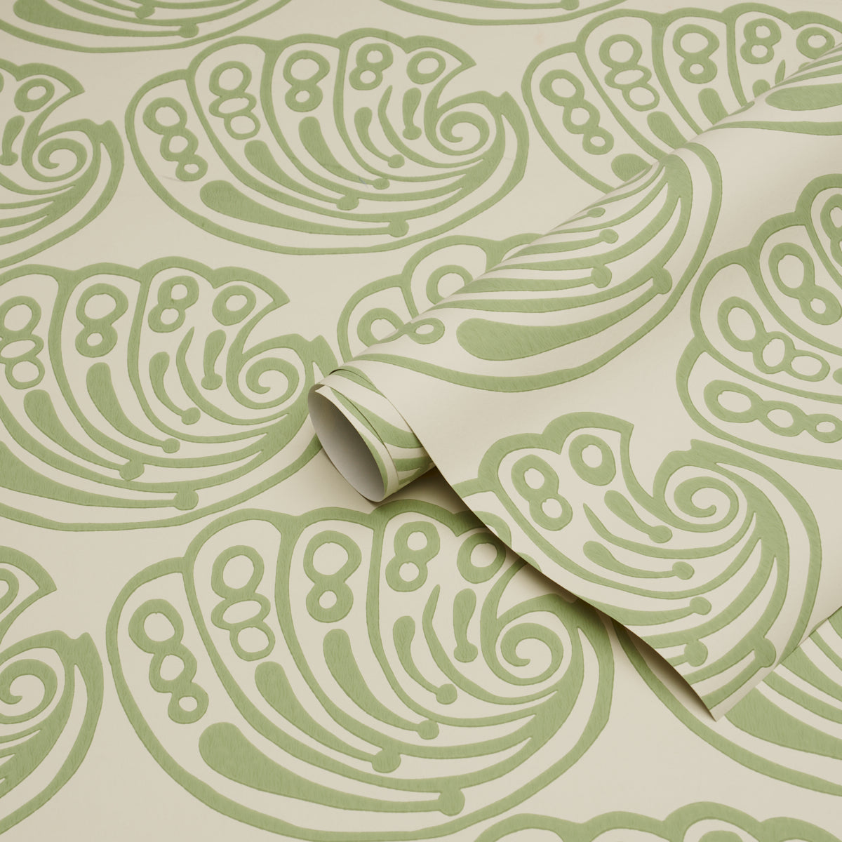 Ramsgate Wallpaper in seaweed color - pattern number 5017611 - by Schumacher in the Drusus Tabor collection