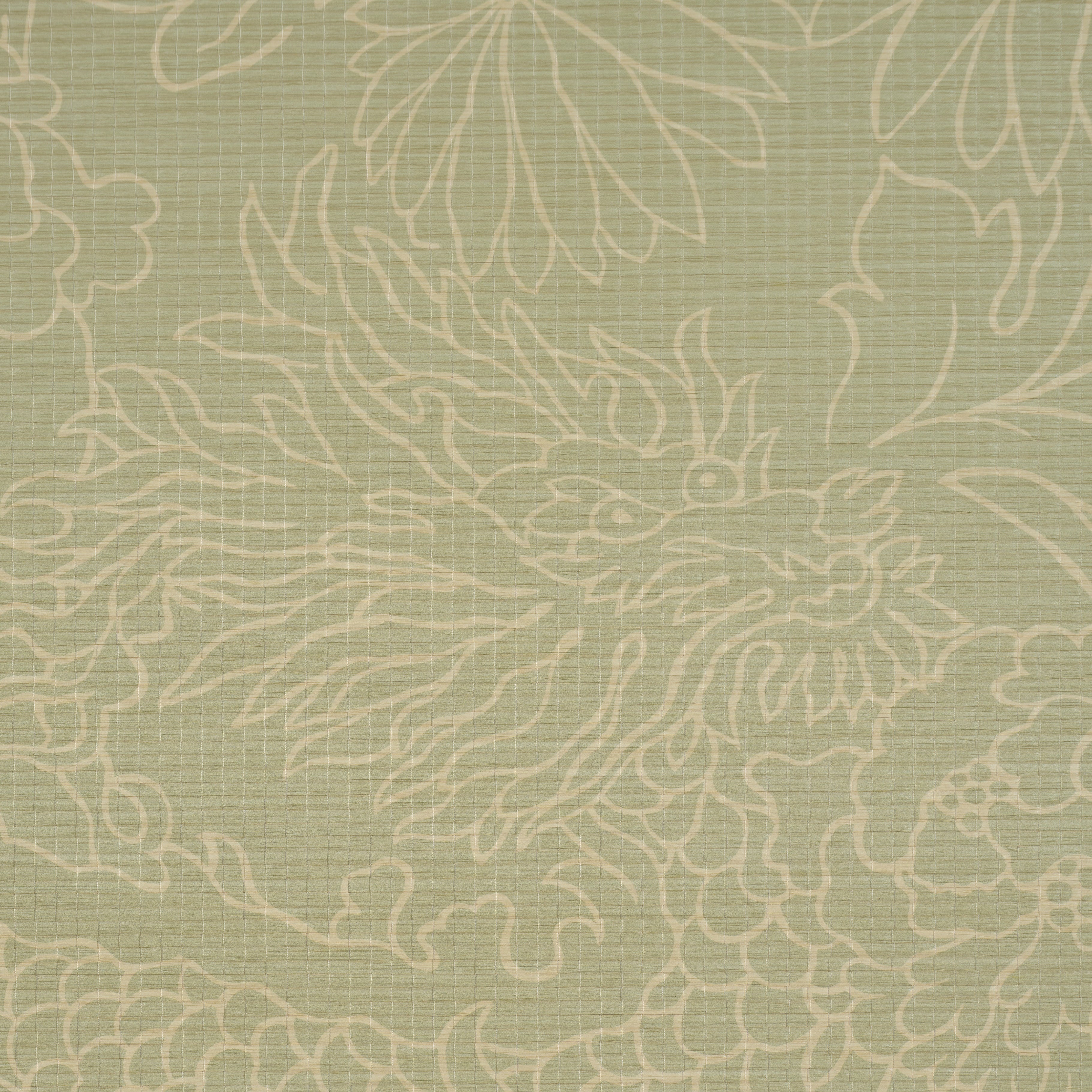 Chiang Mai Dragon Silhouette Raffia Wallpaper in sage color - pattern number 5017621 - by Schumacher in the Atelier Paris collection