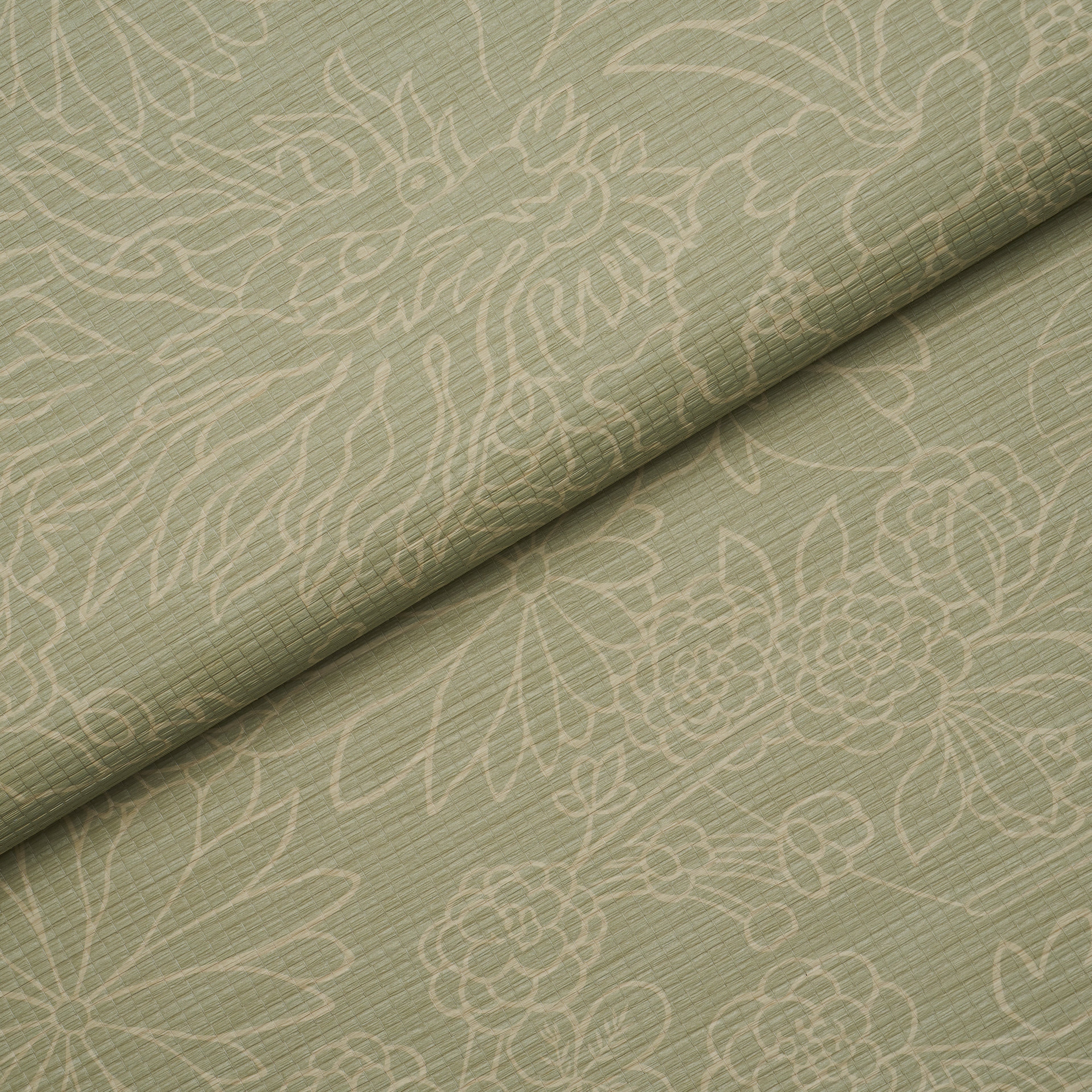 Chiang Mai Dragon Silhouette Raffia Wallpaper in sage color - pattern number 5017621 - by Schumacher in the Atelier Paris collection