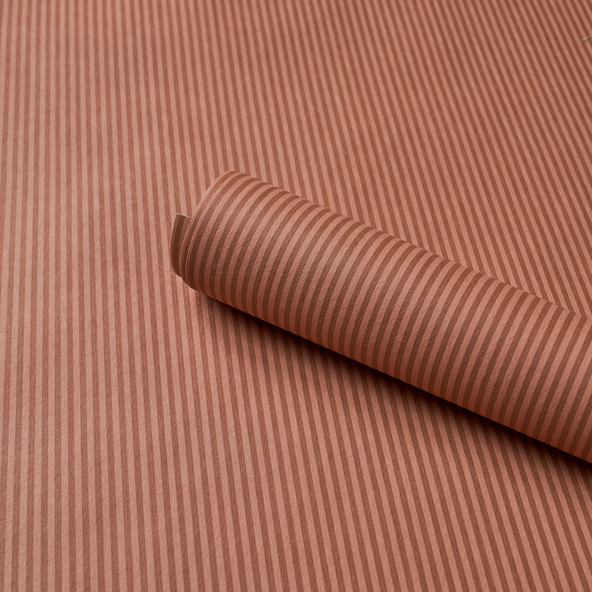Edwin Stripe Narrow Wallpaper in terracotta color - pattern number 5017633 - by Schumacher in the Atelier Paris collection