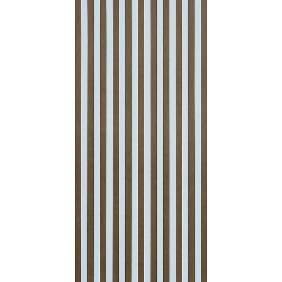 Edwin Stripe Medium Wallpaper in brown and sky color - pattern number 5017642 - by Schumacher in the Atelier Paris collection