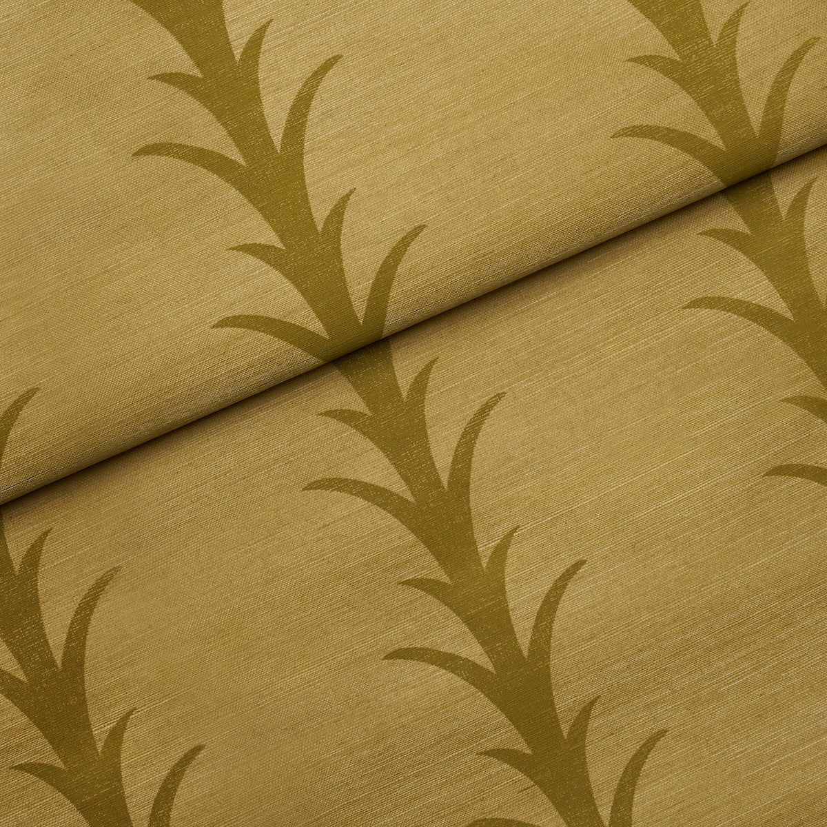 Acanthus Stripe Sisal Wallpaper in celery color - pattern number 5017650 - by Schumacher in the Atelier Paris collection
