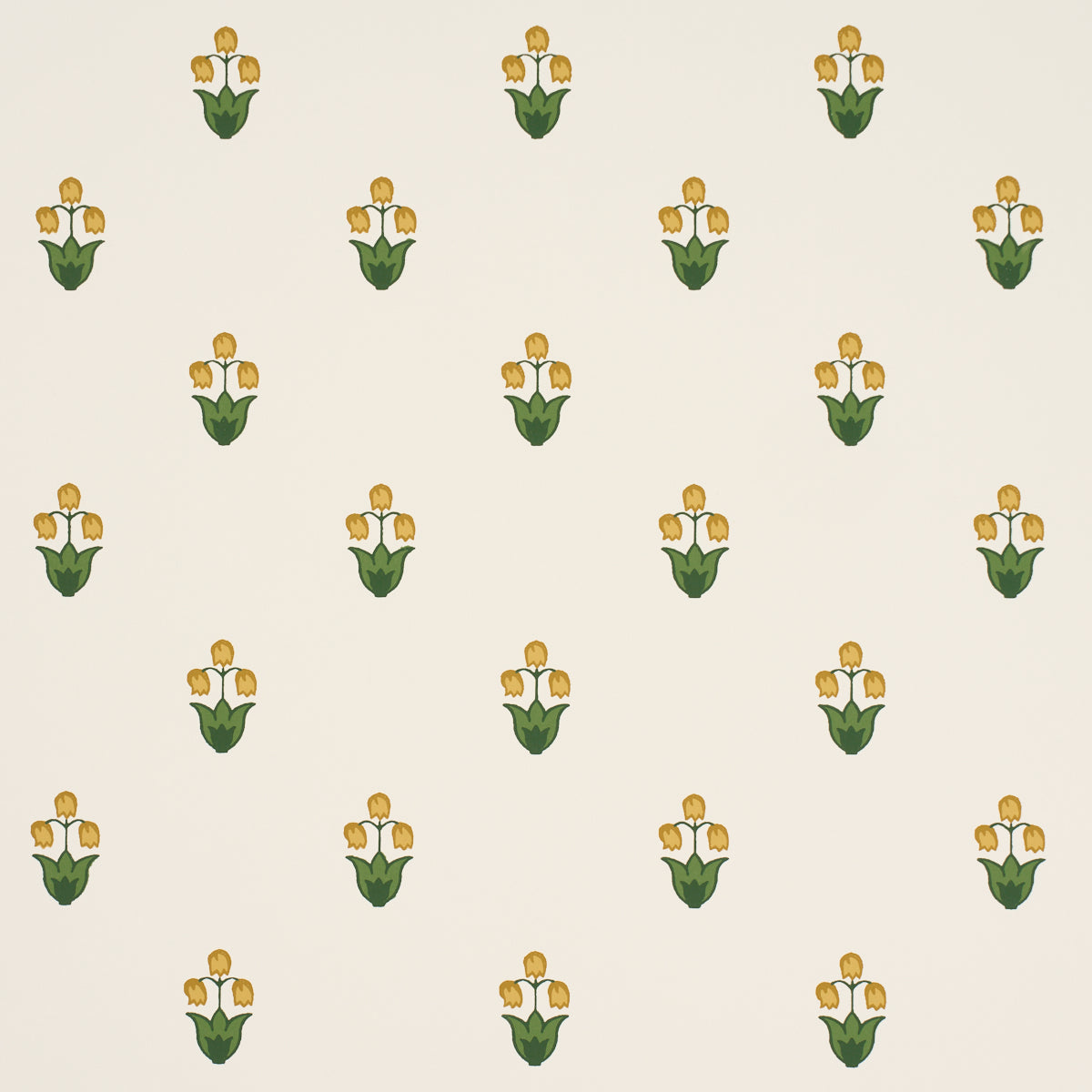 Moira Hand Print Wallpaper in marigold color - pattern number 5017660 - by Schumacher in the Prairie collection