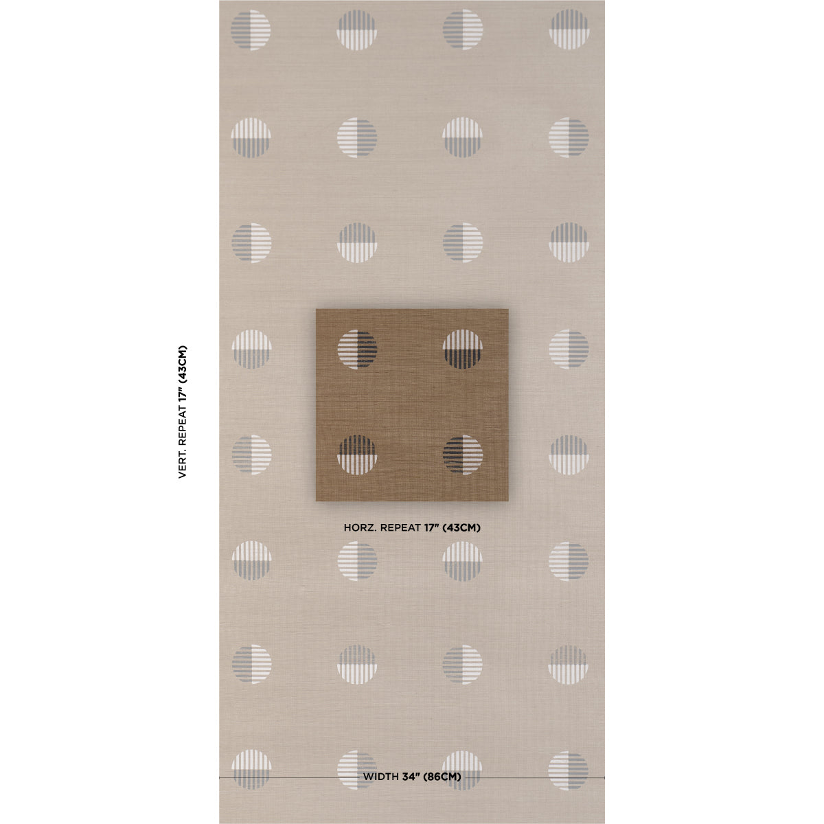 Ando Hand Blocked Sisal Wallpaper in ivory and charcoal on natural color - pattern number 5017702 - by Schumacher in the Perennial Favorites collection