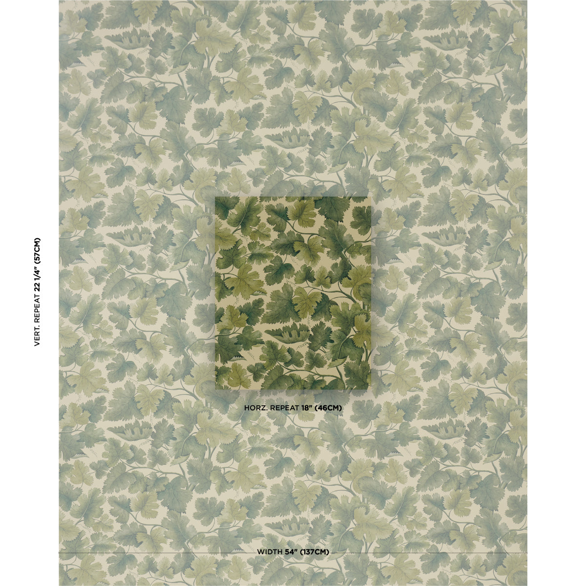 Edinburgh Vine Wallpaper in forest color - pattern number 5017731 - by Schumacher in the A Country Life collection