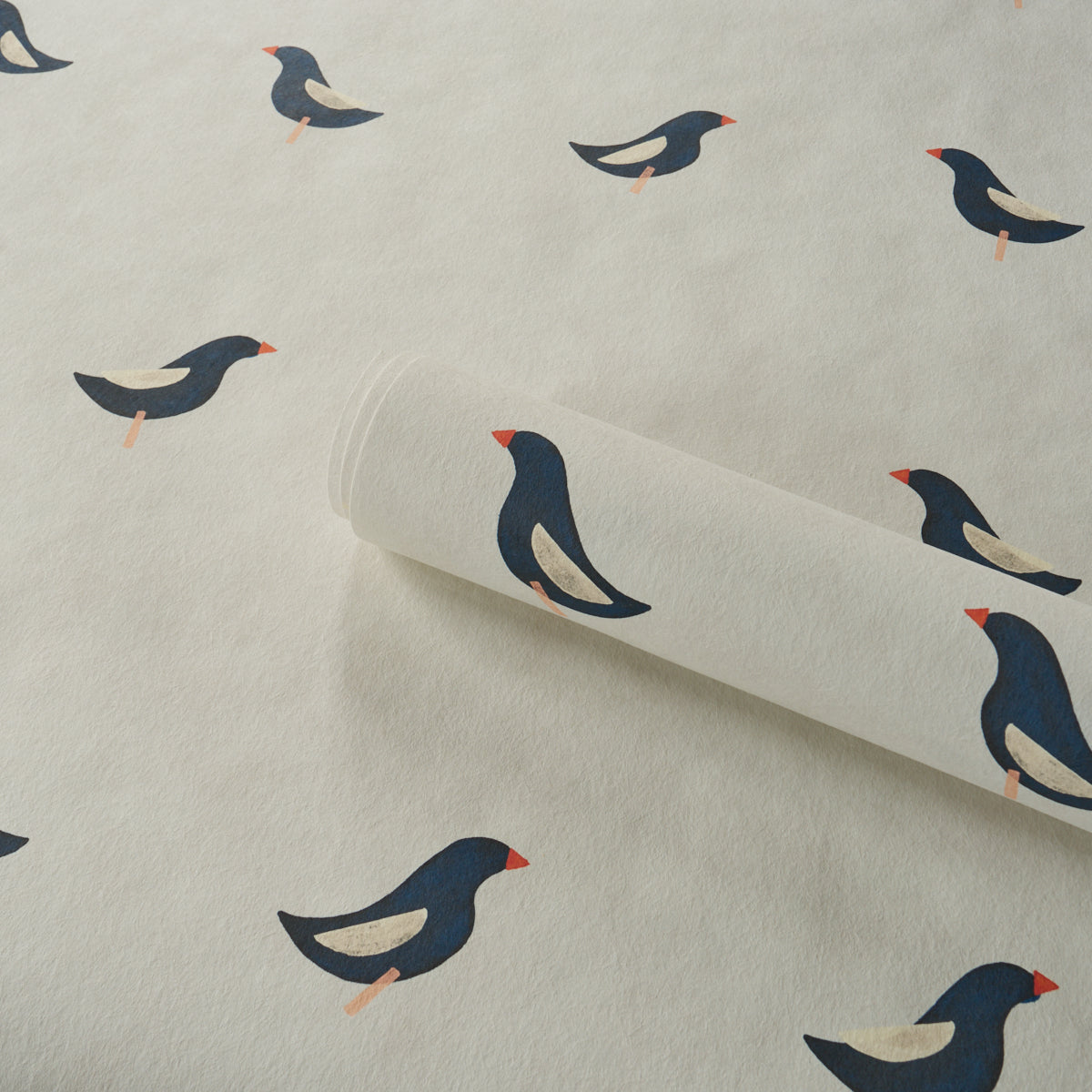 Birds Print Wallpaper in black on natural color - pattern number 5017890 - by Schumacher in the Perennial Favorites collection