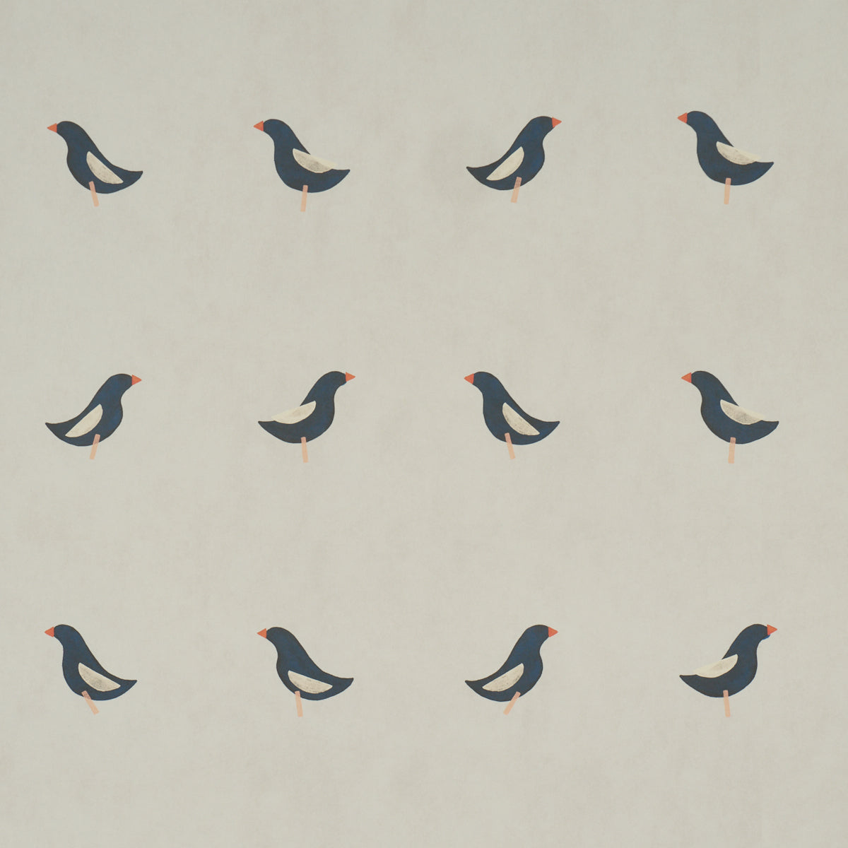 Birds Print Wallpaper in black on natural color - pattern number 5017890 - by Schumacher in the Perennial Favorites collection