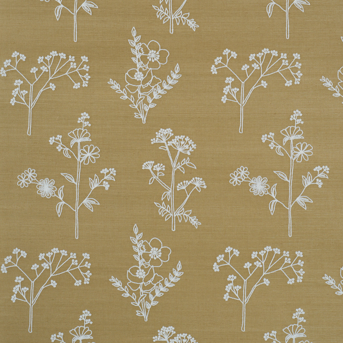 Lisbeth Embroidered Sisal Wallpaper in olive color - pattern number 5017910 - by Schumacher in the Perennial Favorites collection