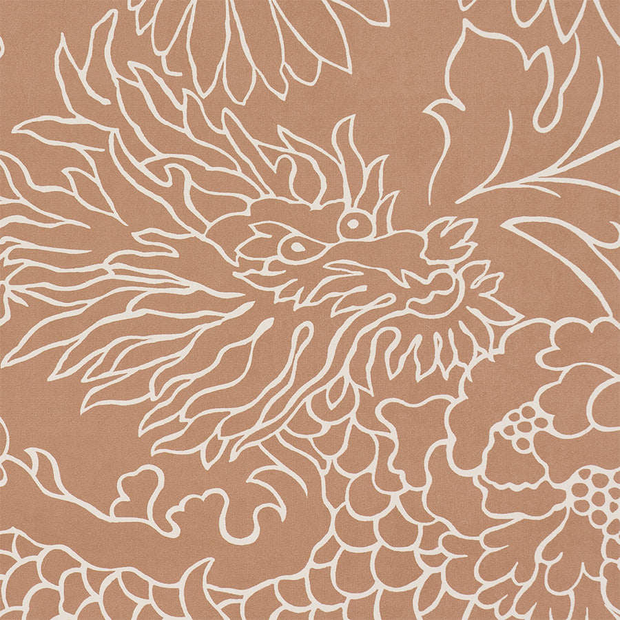 Chiang Mai Dragon Silhouette Wallpaper in mediterranean spice color - pattern number 5017921 - by Schumacher in the Atelier Paris collection