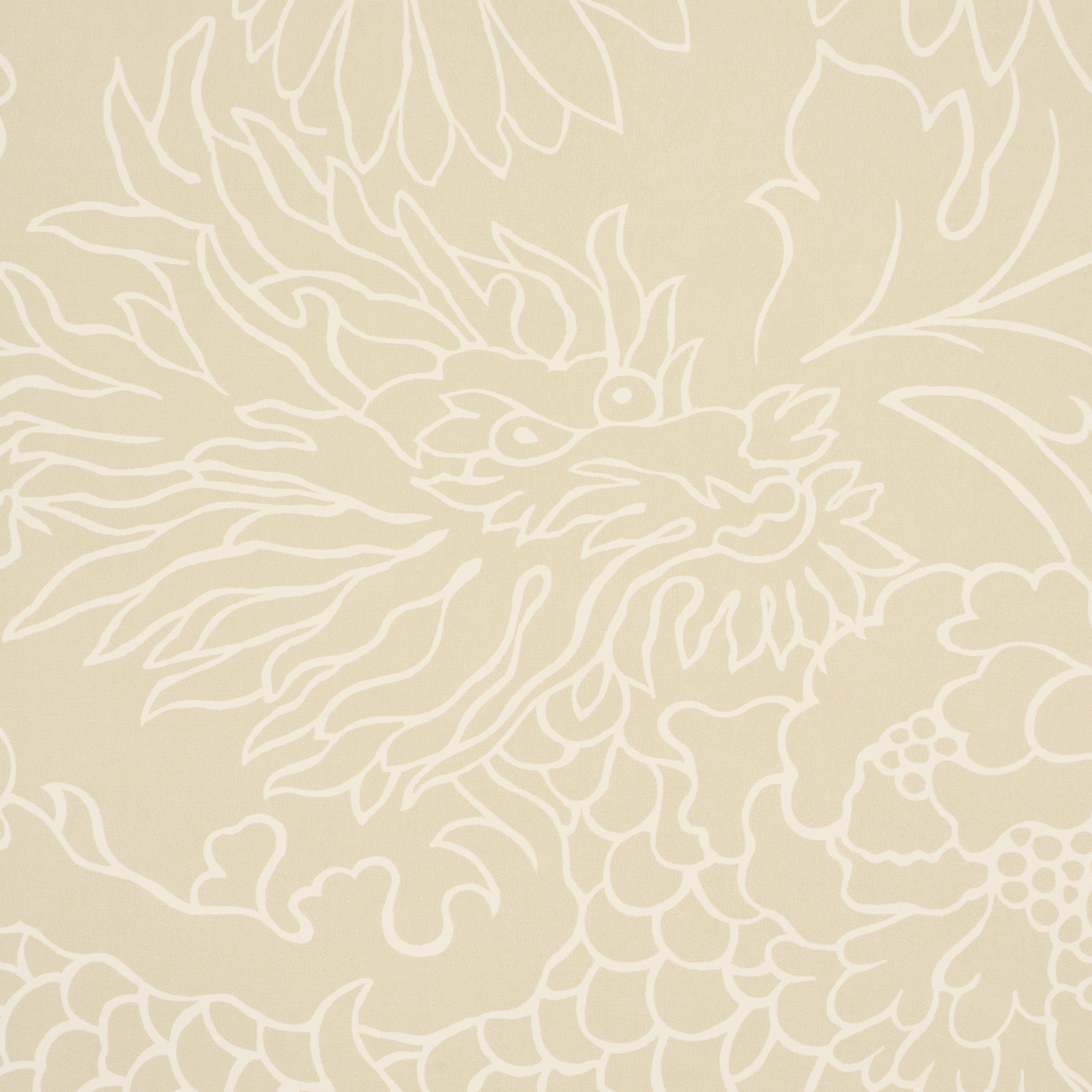 Chiang Mai Dragon Silhouette Wallpaper in mistral sand color - pattern number 5017922 - by Schumacher in the Atelier Paris collection