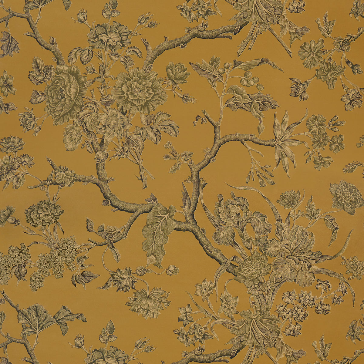 Inverness Garden Wallpaper in document color - pattern number 5017970 - by Schumacher in the A Country Life collection