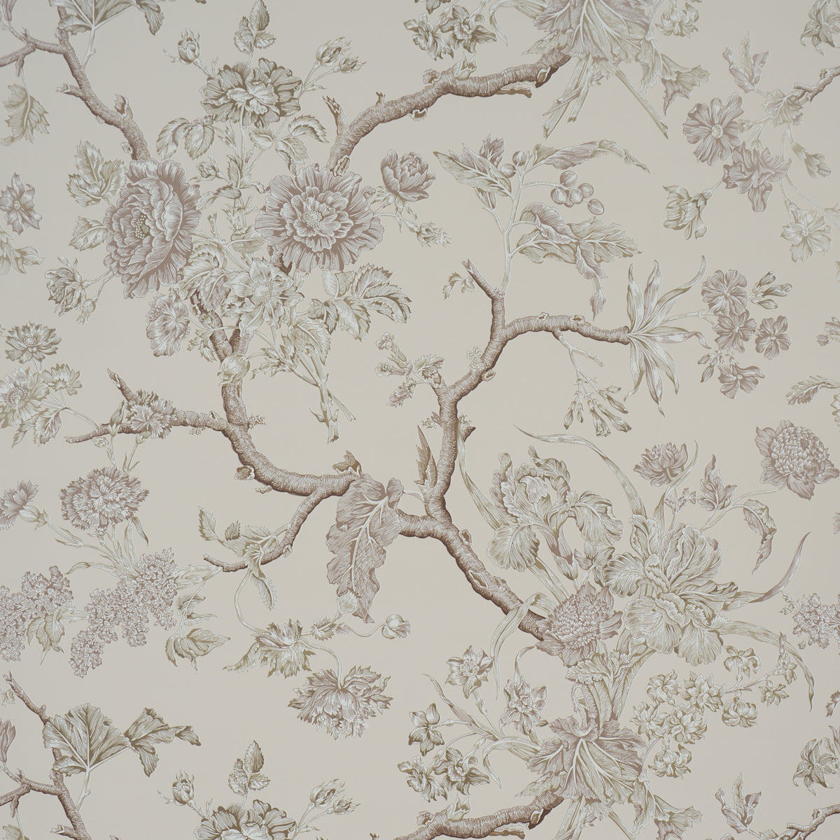 Inverness Garden Wallpaper in ivory color - pattern number 5017972 - by Schumacher in the A Country Life collection