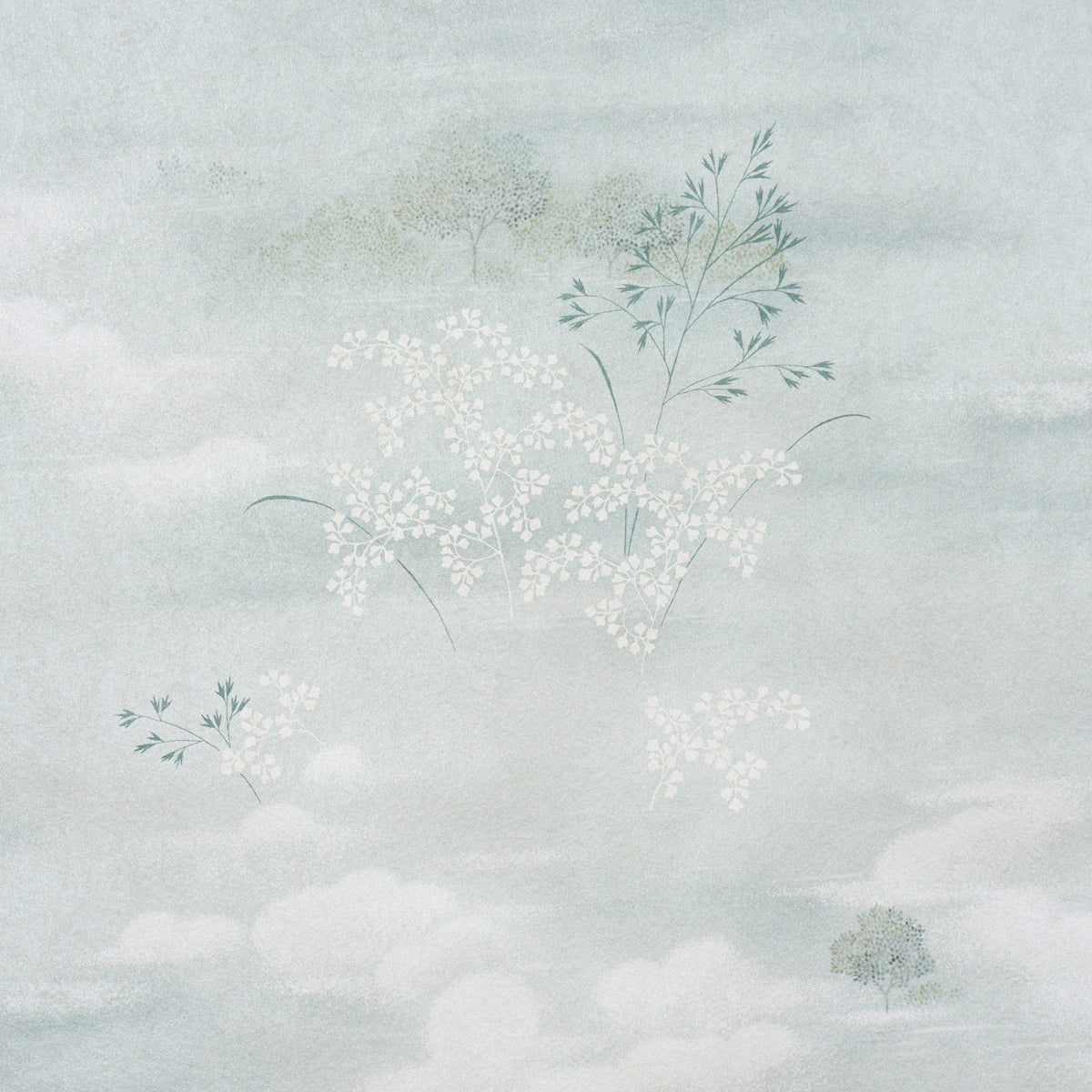 Calm Skies Wallpaper in sky color - pattern number 5018040 - by Schumacher in the Japonisme collection