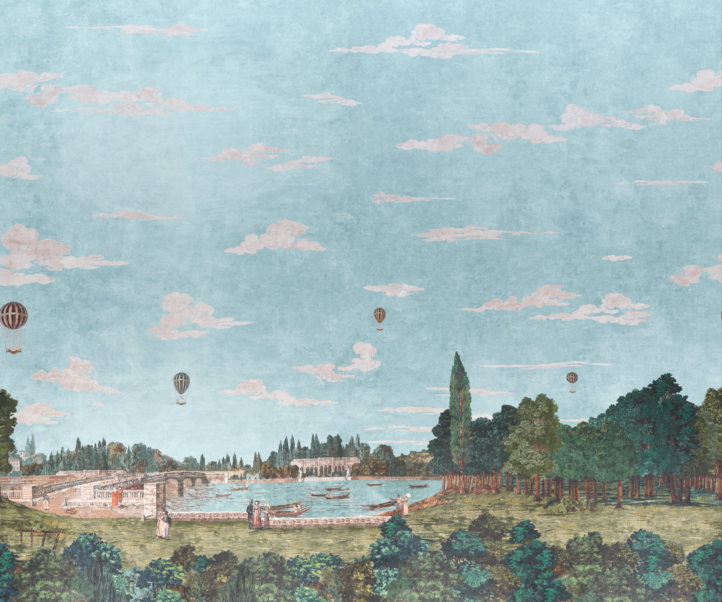 Promenade 4 Panel Set Wallpaper in document color - pattern number 5018120 - by Schumacher in the Carl Daquino collection