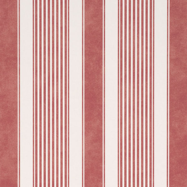 Summerville Stripe Wallpaper in currant color - pattern number 5018140 - by Schumacher in the Stripe Wallcovering Collection collection