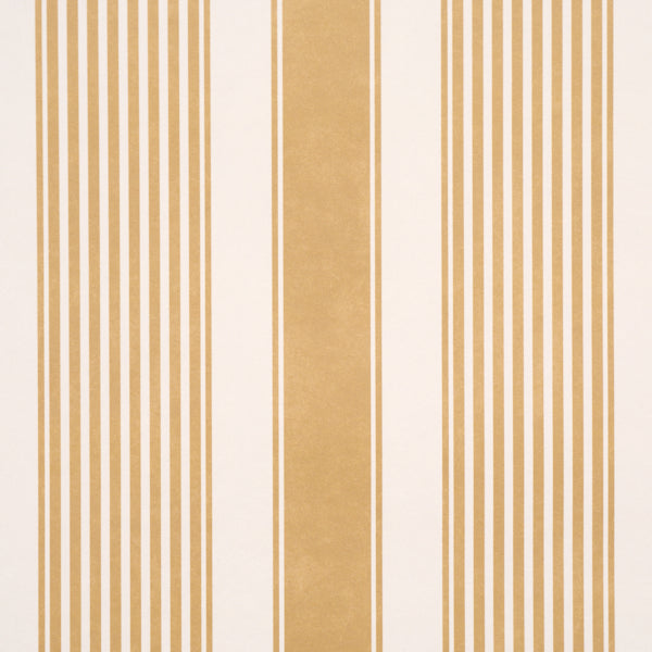 Summerville Stripe Wallpaper in ochre color - pattern number 5018143 - by Schumacher in the Stripe Wallcovering Collection collection