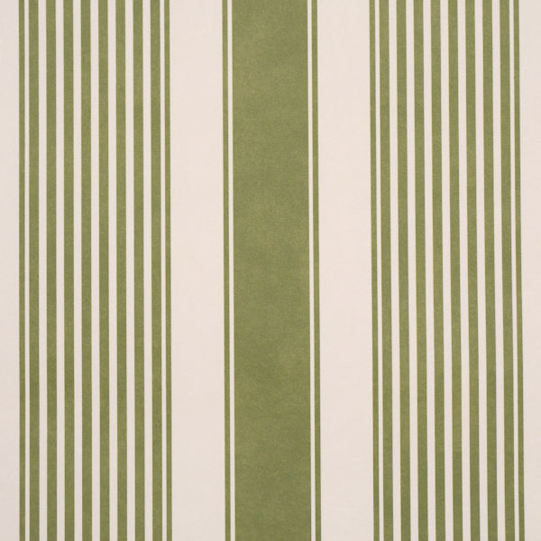 Summerville Stripe Wallpaper in moss color - pattern number 5018147 - by Schumacher in the Stripe Wallcovering Collection collection