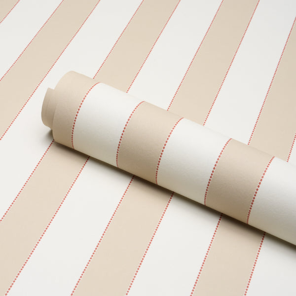 Louise Stripe Wallpaper in fawn color - pattern number 5018152 - by Schumacher in the Stripe Wallcovering Collection collection