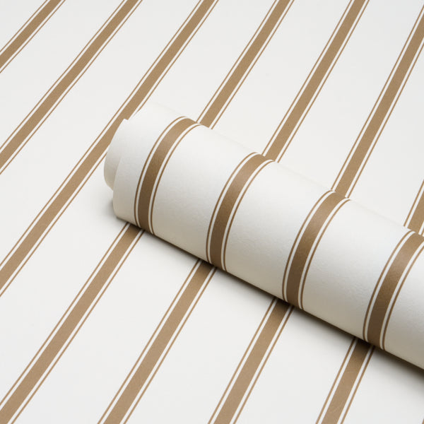 Westerly Stripe Wallpaper in burlap color - pattern number 5018161 - by Schumacher in the Stripe Wallcovering Collection collection