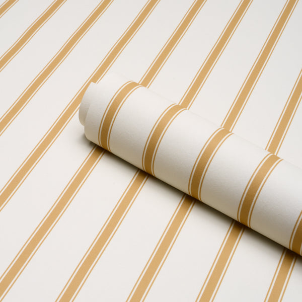 Westerly Stripe Wallpaper in marigold color - pattern number 5018164 - by Schumacher in the Stripe Wallcovering Collection collection