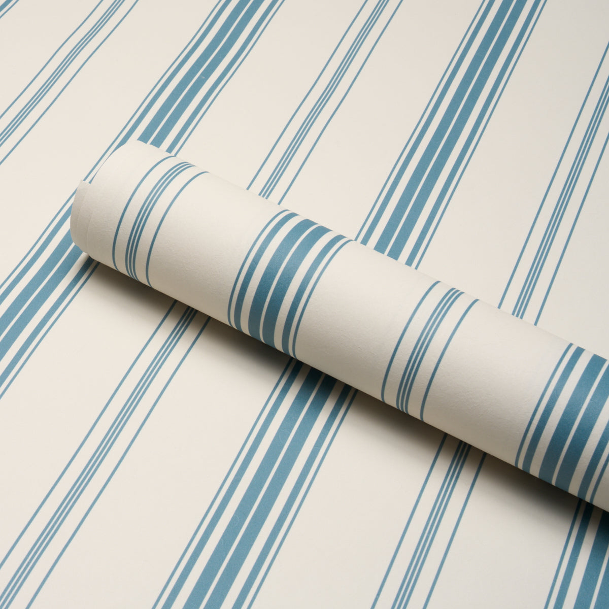 Coco Stripe Wallpaper in delft color - pattern number 5018193 - by Schumacher in the Stripe Wallcovering Collection collection