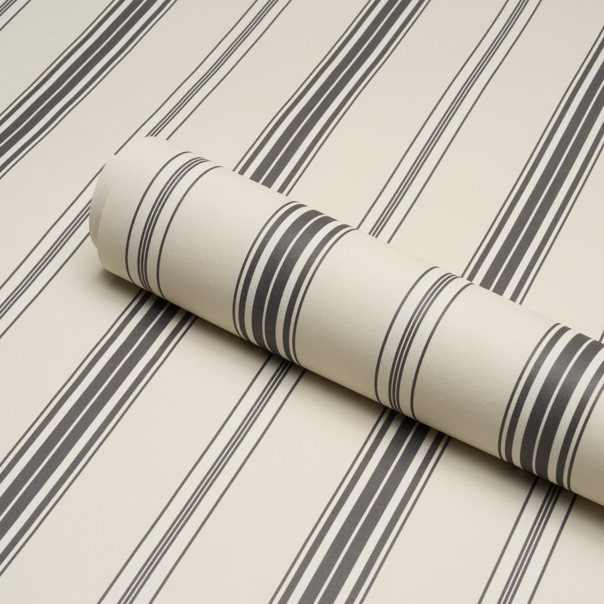 Coco Stripe Wallpaper in graphite color - pattern number 5018195 - by Schumacher in the Stripe Wallcovering Collection collection
