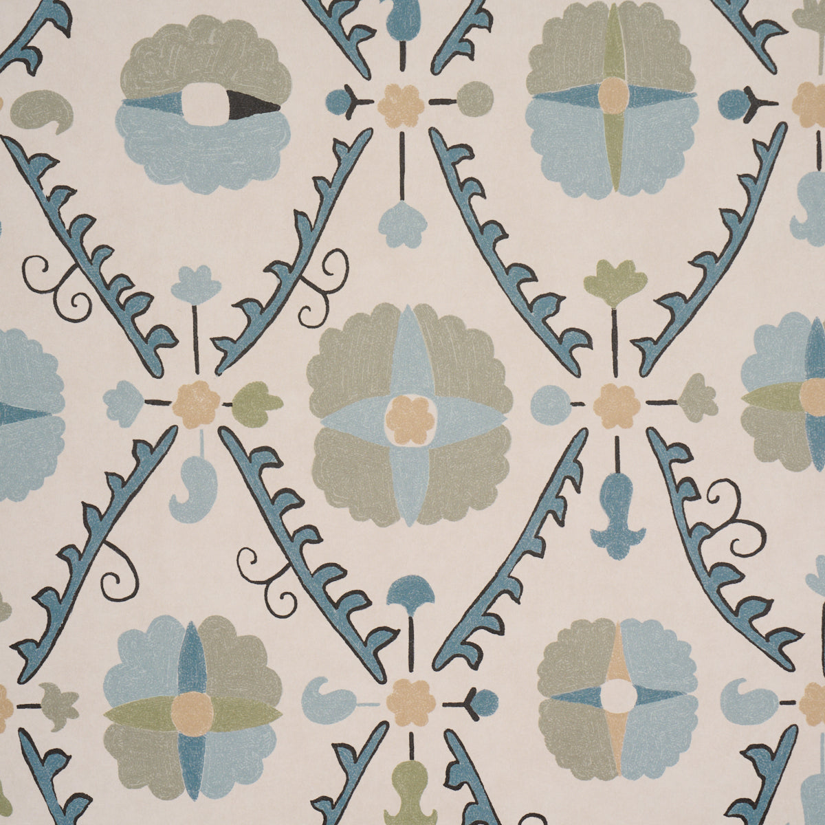 Amal Wallpaper in Calm Blue/laurel Green color - pattern number 5018281 - by Schumacher in the Johnson Hartig collection