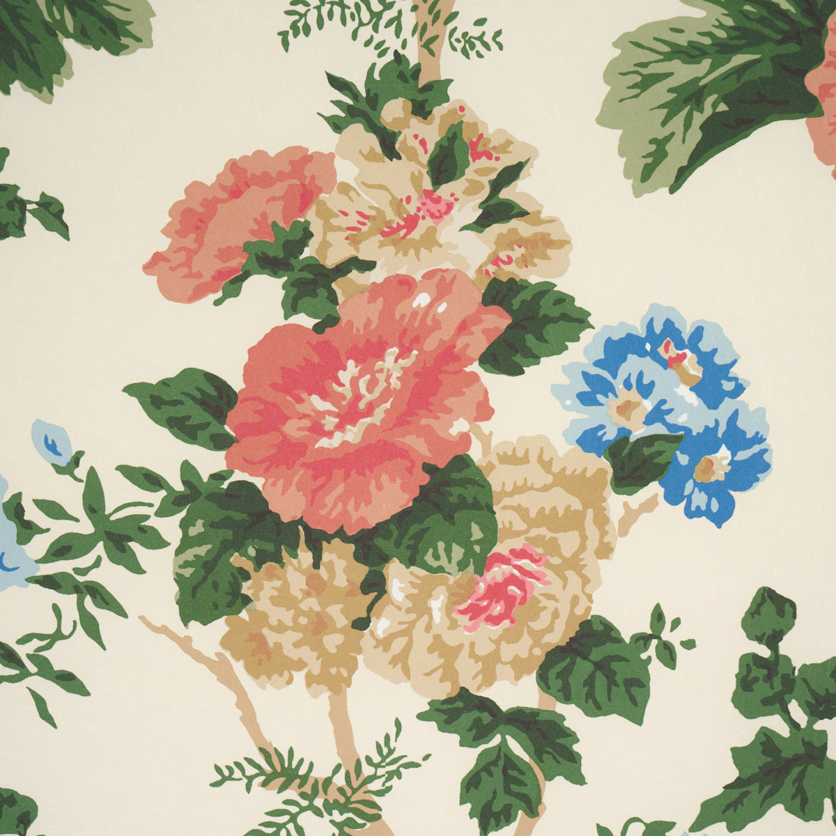 Wycombe Park Wallpaper in Red & Blue color - pattern number 5018340 - by Schumacher in the Schumacher Classics collection