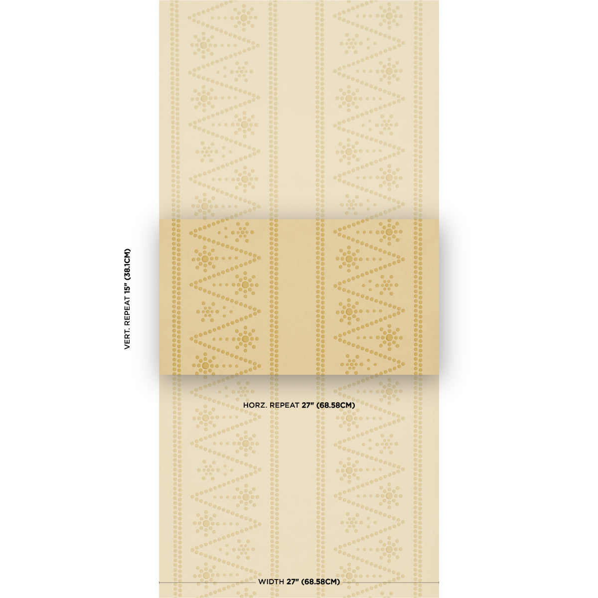The Pearlies Wallpaper in soft gold color - pattern number 5018371 - by Schumacher in the Backdrop I collection