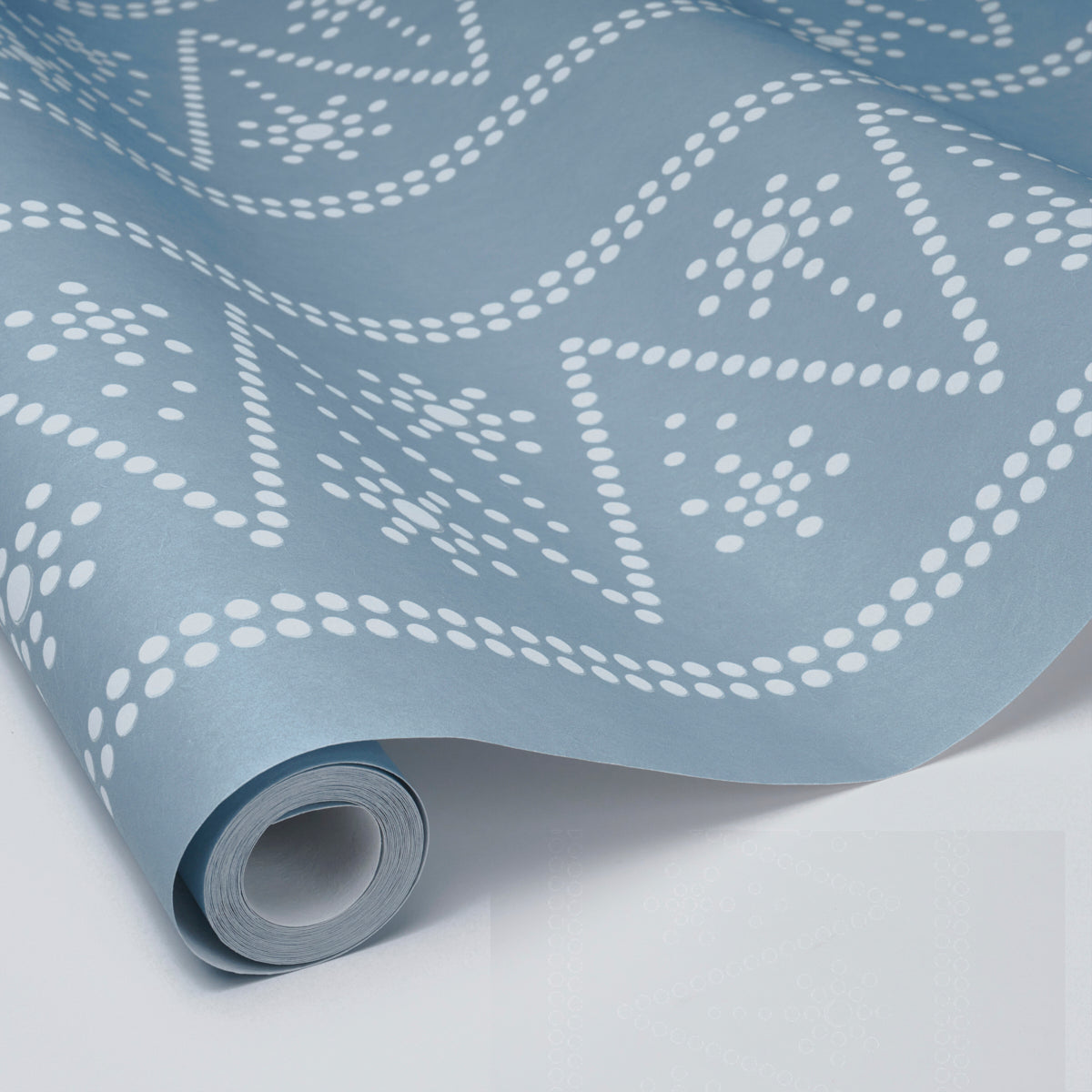 The Pearlies Wallpaper in soft blue color - pattern number 5018372 - by Schumacher in the Backdrop I collection