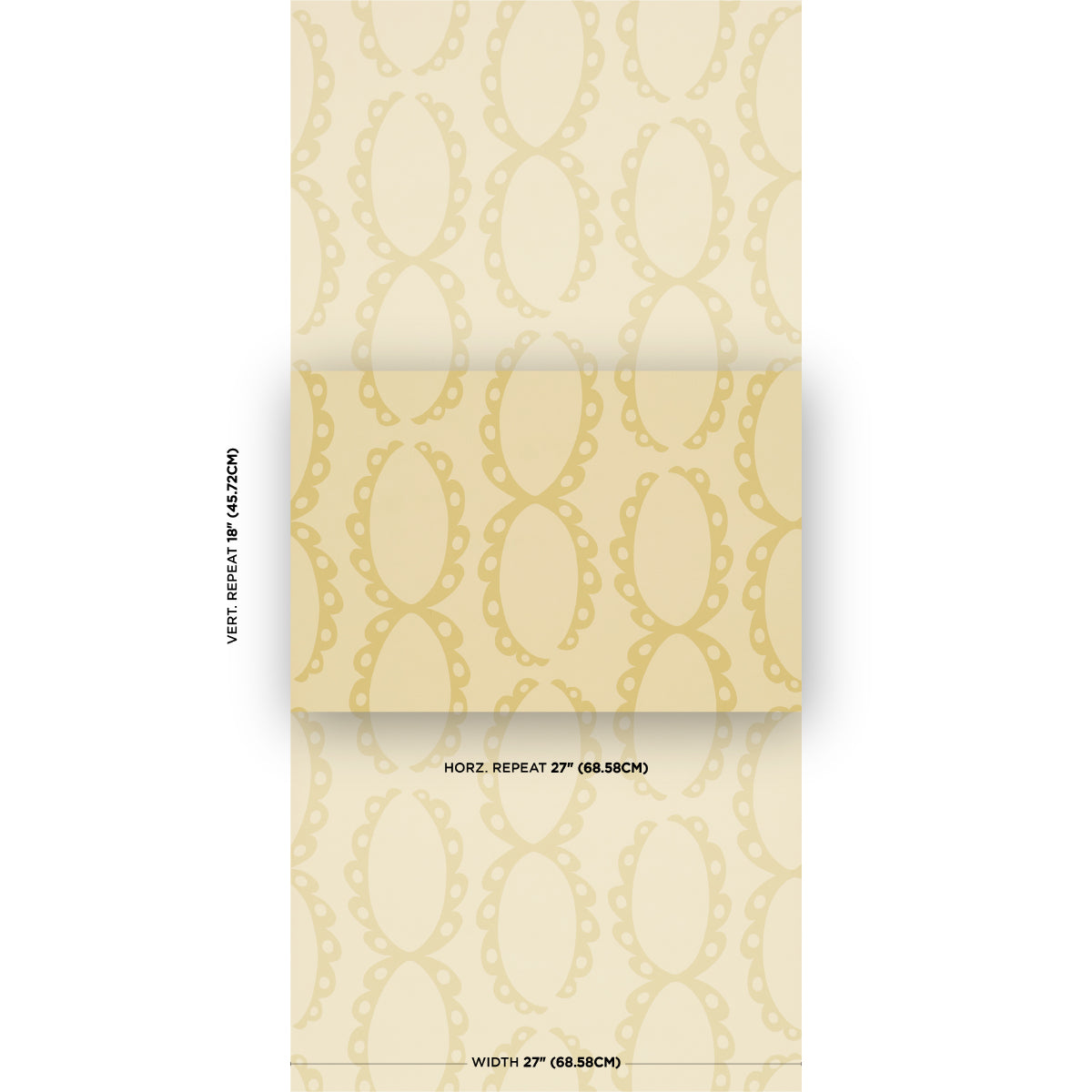 The Saints Wallpaper in soft gold color - pattern number 5018381 - by Schumacher in the Backdrop I collection